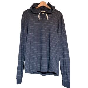 Marine Layer DK Casual Stripe Lightweight Hoodie Size L Blue Ocean Outdoor Cali